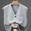 Colete Masculino Gola V | Elegância e Conforto no Look de Outono | Tricô Fino com Fechamento Frontal