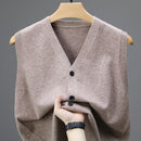 Colete Masculino Gola V | Elegância e Conforto no Look de Outono | Tricô Fino com Fechamento Frontal