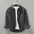 Camisa Masculina Casual de Algodão ELITEVESTA – Estilo Japonês, Leve e Atemporal