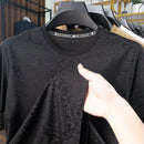 Camiseta Masculina Ice Silk 2024 – Bordado Premium, Estampa Exclusiva e Toque Gelado | Estilo Casual e Sofisticação para o Verão