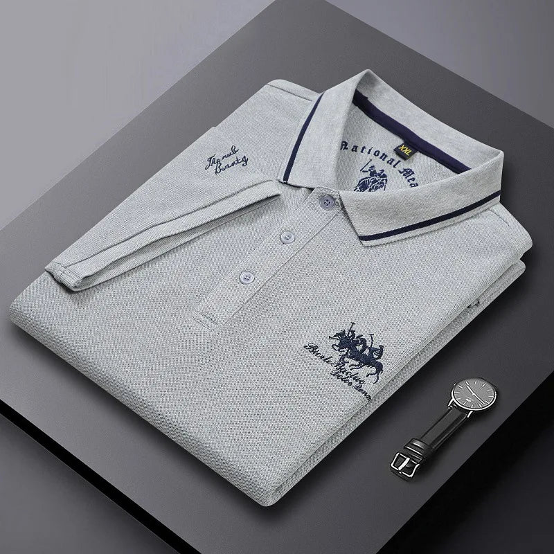 Camisa Polo Masculina Bordada | Gola Lapela | Manga Curta | Tecido Antiamassado