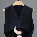 Colete Masculino Gola V | Elegância e Conforto no Look de Outono | Tricô Fino com Fechamento Frontal