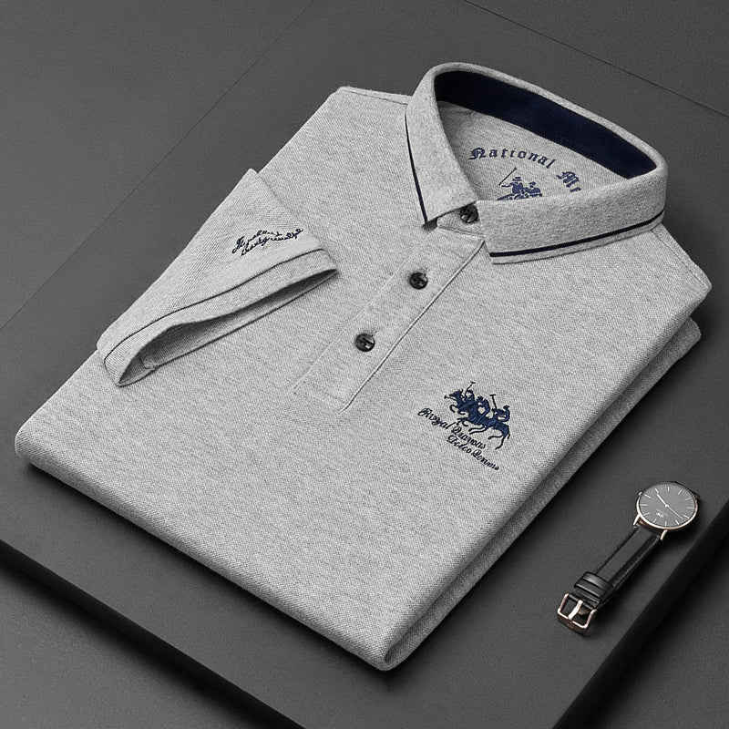 Camisa Polo Masculina Bordada | Gola Lapela | Manga Curta | Tecido Antiamassado