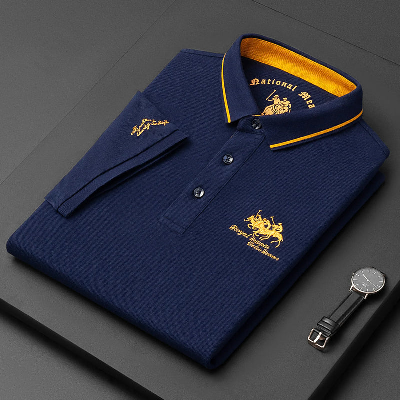Camisa Polo Masculina Bordada | Gola Lapela | Manga Curta | Tecido Antiamassado