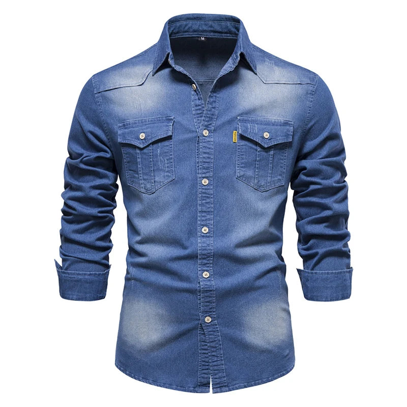 Camisa Jeans Harajuku Y2K – Estilo Urbano com Pegada Retrô