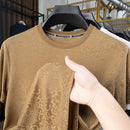 Camiseta Masculina Ice Silk 2024 – Bordado Premium, Estampa Exclusiva e Toque Gelado | Estilo Casual e Sofisticação para o Verão