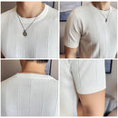 Camiseta Suéter Masculina Slim Fit Gola O – Estilo Business Casual | Tecido de Alta Qualidade | M ao 3XL