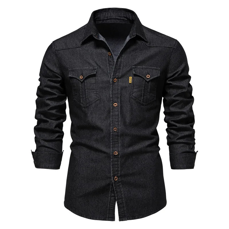 Camisa Jeans Harajuku Y2K – Estilo Urbano com Pegada Retrô