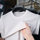 Camiseta Masculina Ice Silk 2024 – Bordado Premium, Estampa Exclusiva e Toque Gelado | Estilo Casual e Sofisticação para o Verão