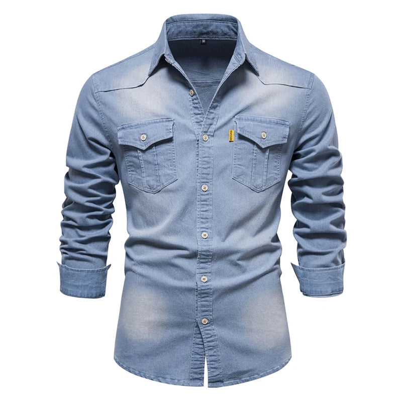 Camisa Jeans Harajuku Y2K – Estilo Urbano com Pegada Retrô