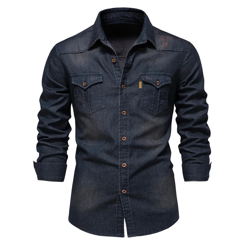 Camisa Jeans Harajuku Y2K – Estilo Urbano com Pegada Retrô