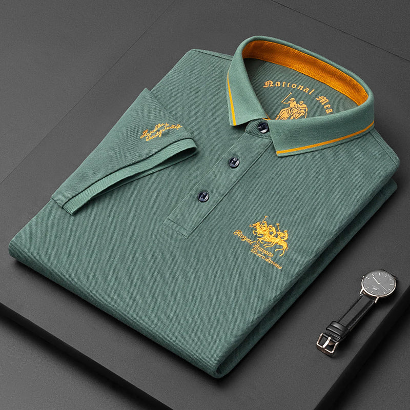 Camisa Polo Masculina Bordada | Gola Lapela | Manga Curta | Tecido Antiamassado